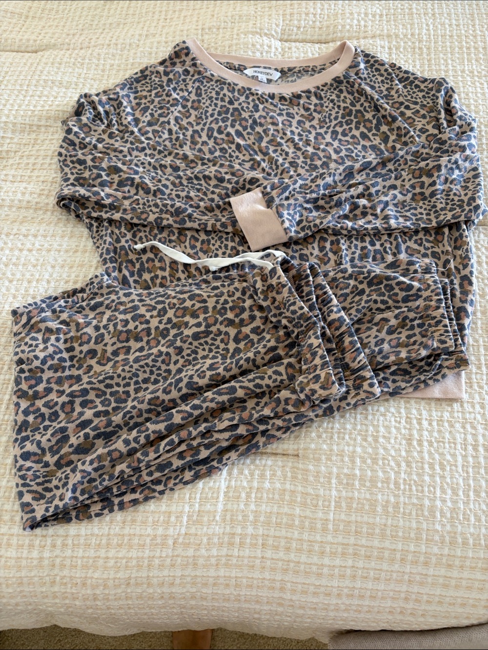 Honeydew Intimates Leopard-Print Pajama Set - Pink/Tan